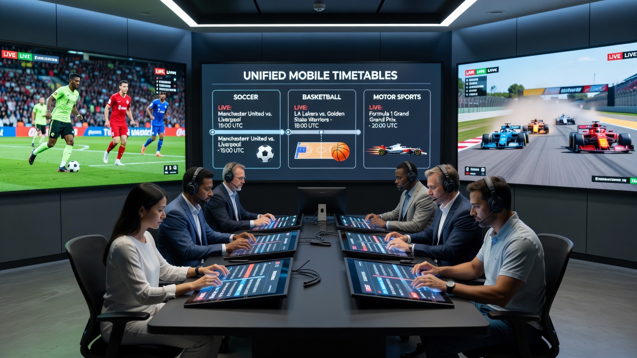 Nutzer prüft auf einem Tablet synchronisierte Alerts für mehrere Sportevents gleichzeitig
