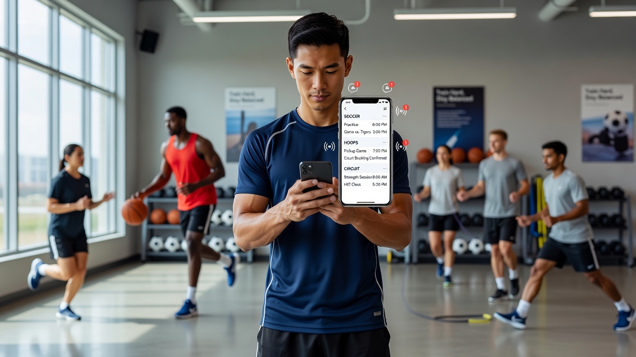 Synchronisierte Alerts auf Smartphone und Smartwatch für überschneidende Sporttermine