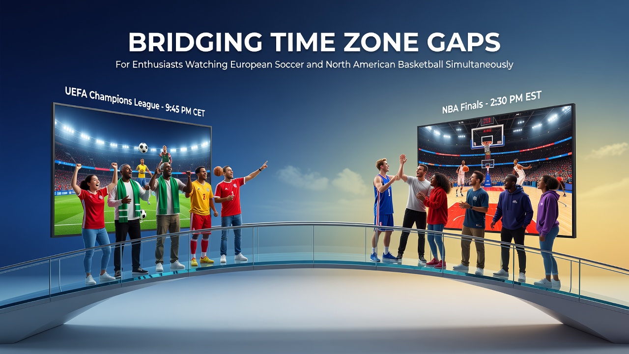 Fans verfolgen simultan Fußball und Basketball über verschiedene Zeitzonen hinweg mit mobilen Geräten