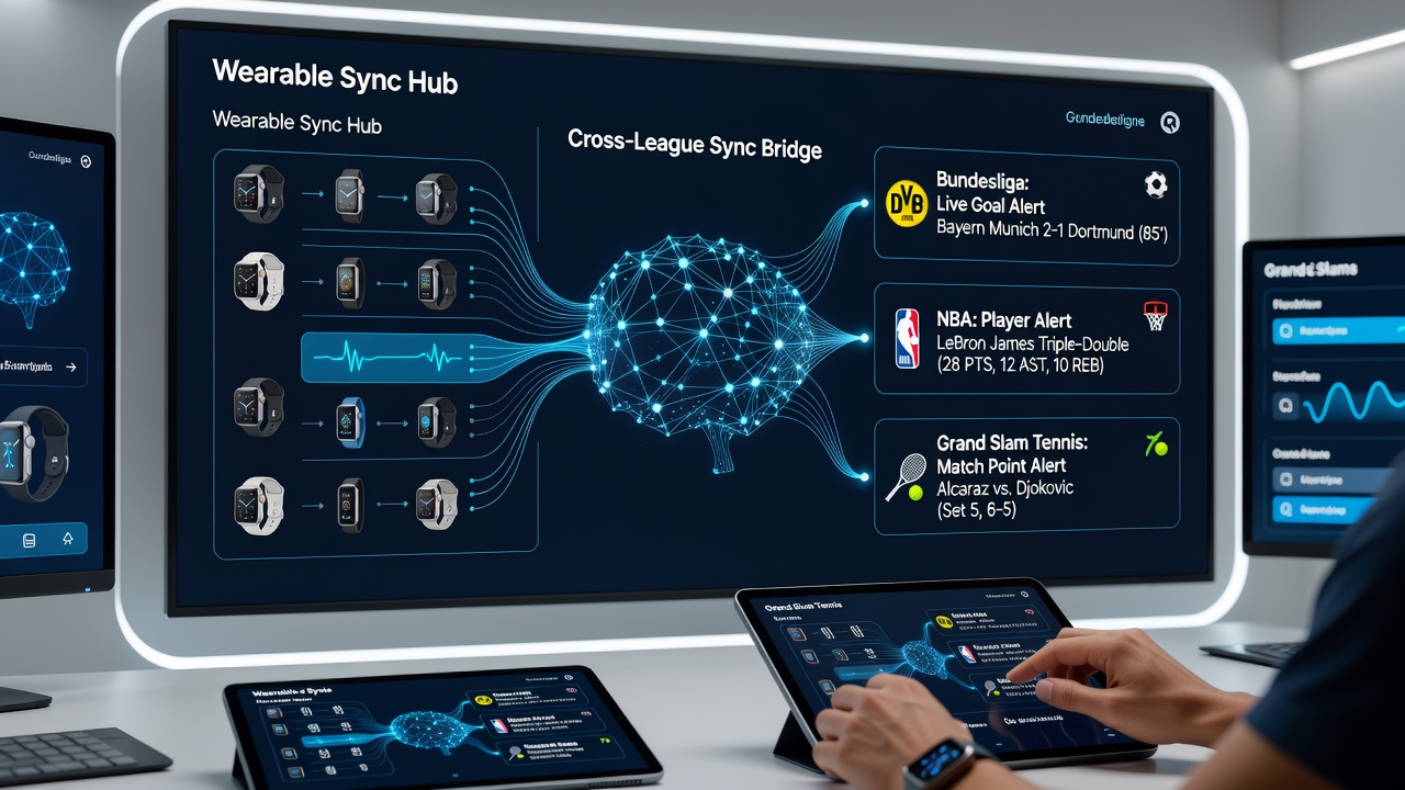 Cross-League Alerts auf Smartwatches für Bundesliga NBA und Grand Slams