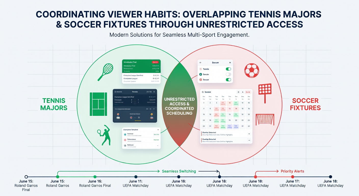 Mobile Geräte und Streaming-Apps synchronisieren Tennis- und Fußball-Übertragungen