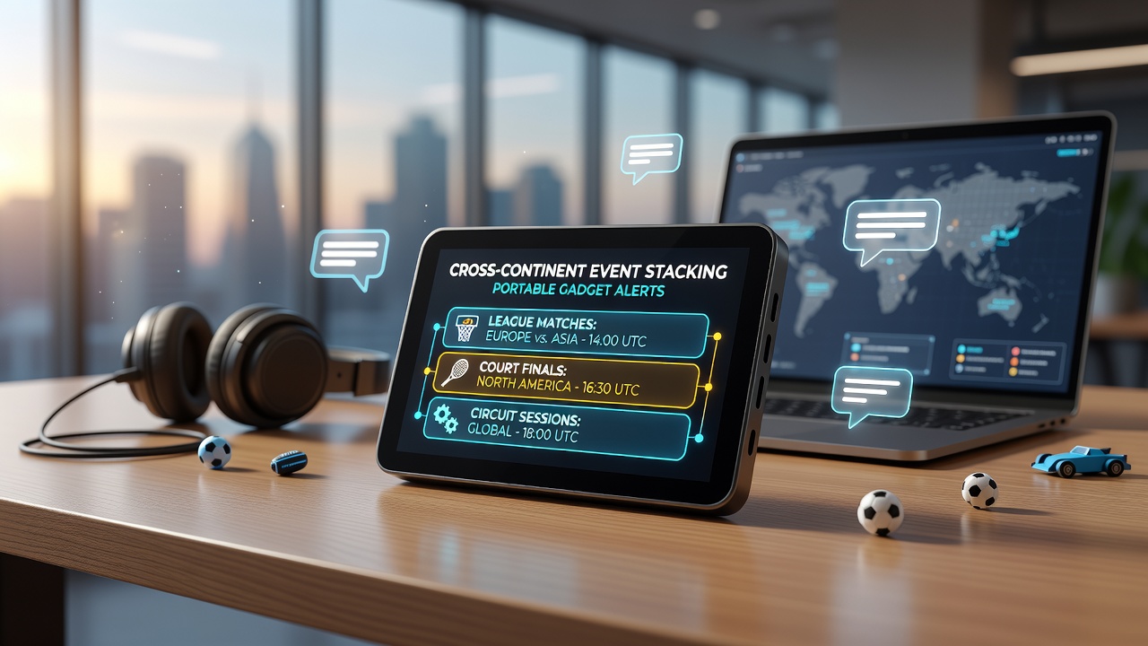 Mobile Geräte zeigen synchronisierte Sportbenachrichtigungen für überlappende internationale Events an
