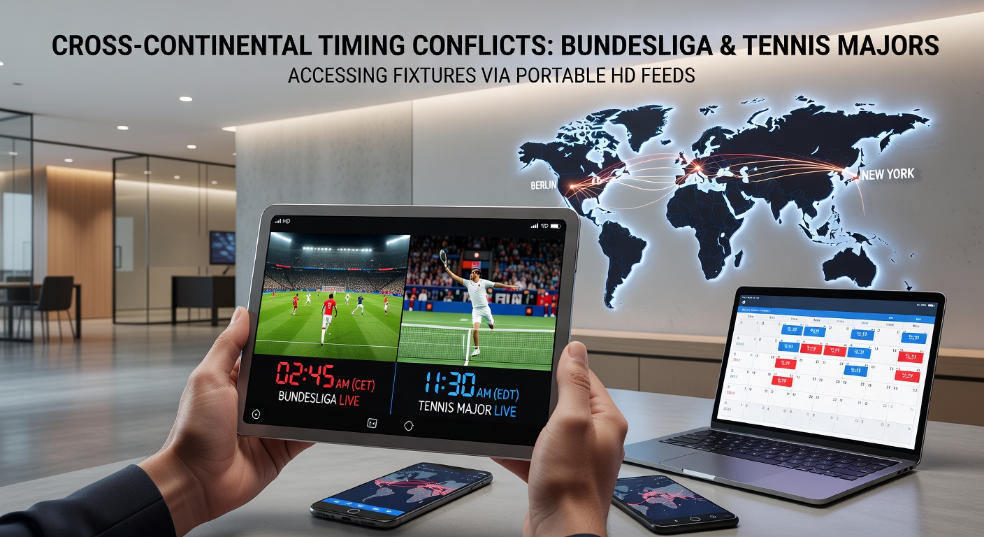 Portable HD-Feeds für Bundesliga und Tennis-Majors auf mobilen Geräten in verschiedenen Zeitzonen