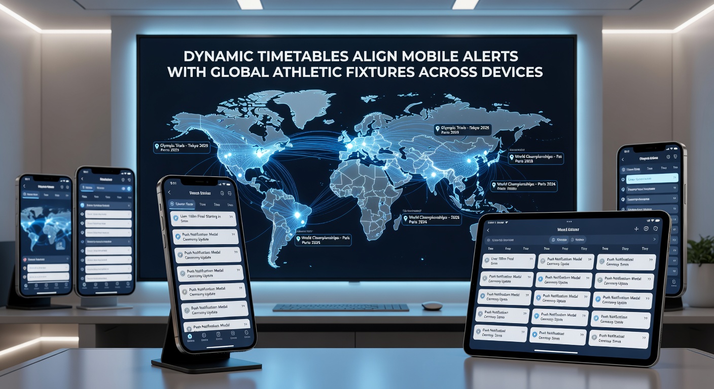 Mobile Alerts für globale Sportveranstaltungen auf verschiedenen Geräten