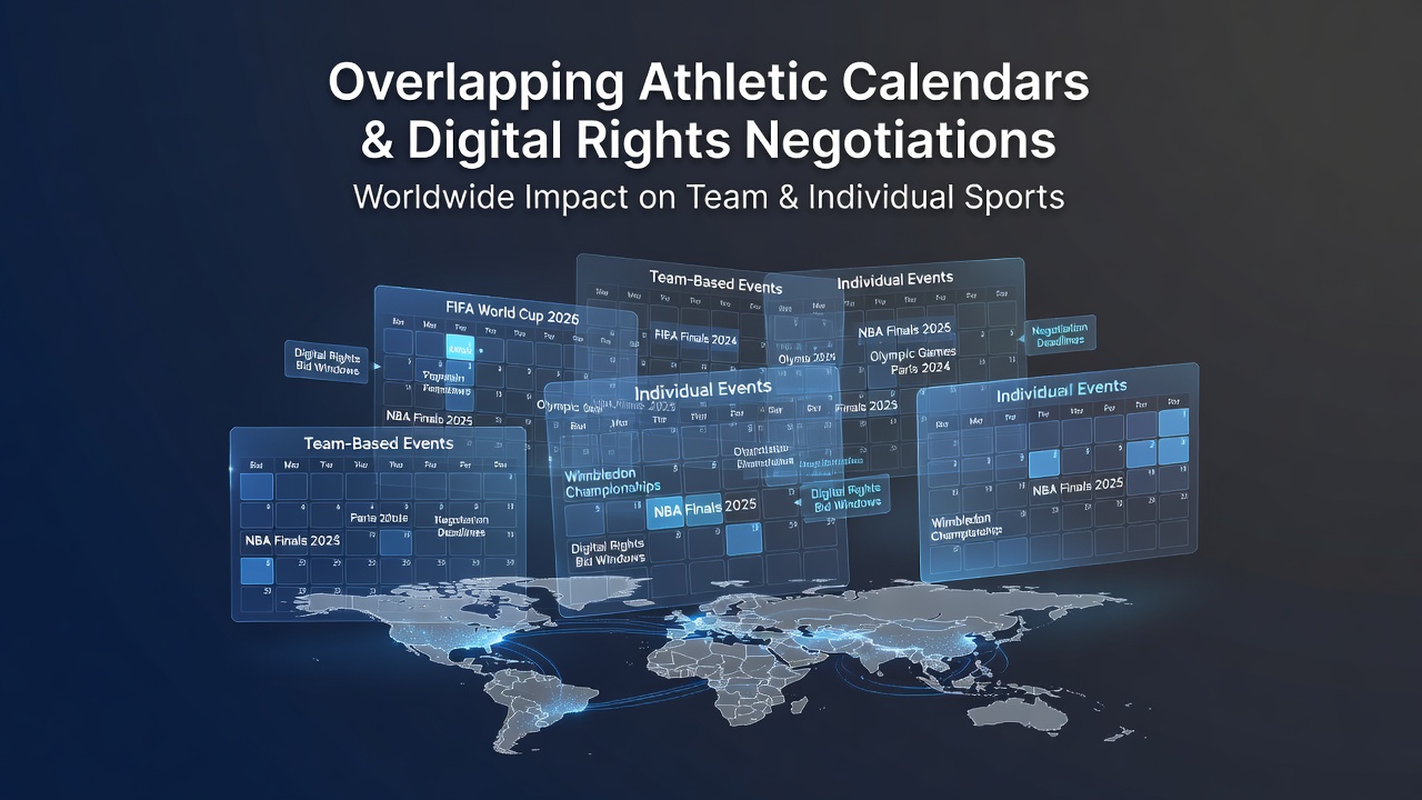 Sportkalender mit überlappenden Terminen für globale Events