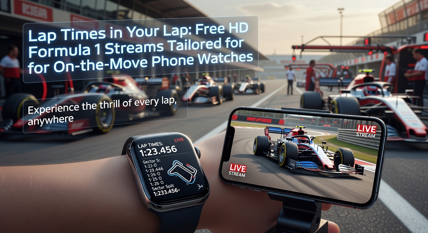 Smartwatch-Display mit laufendem Formula-1-Stream, Lap-Time-Overlay und Fahrer-Telemetrie