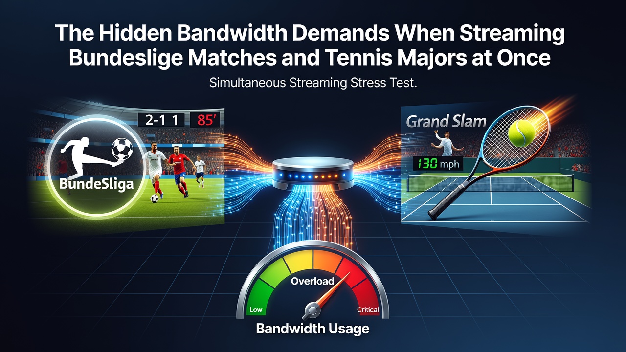 Netzwerkanalyse zeigt erhöhte Datenströme bei parallelen Sportübertragungen auf mobilen Geräten